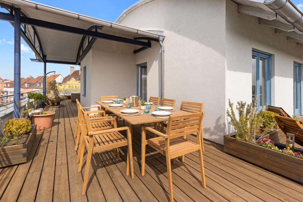 Arbio I Premium Penthouse Apartment Augsburg Ngoại thất bức ảnh
